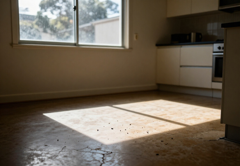 Cockroach infestation in a Bellevue Hill bathroom before treatment